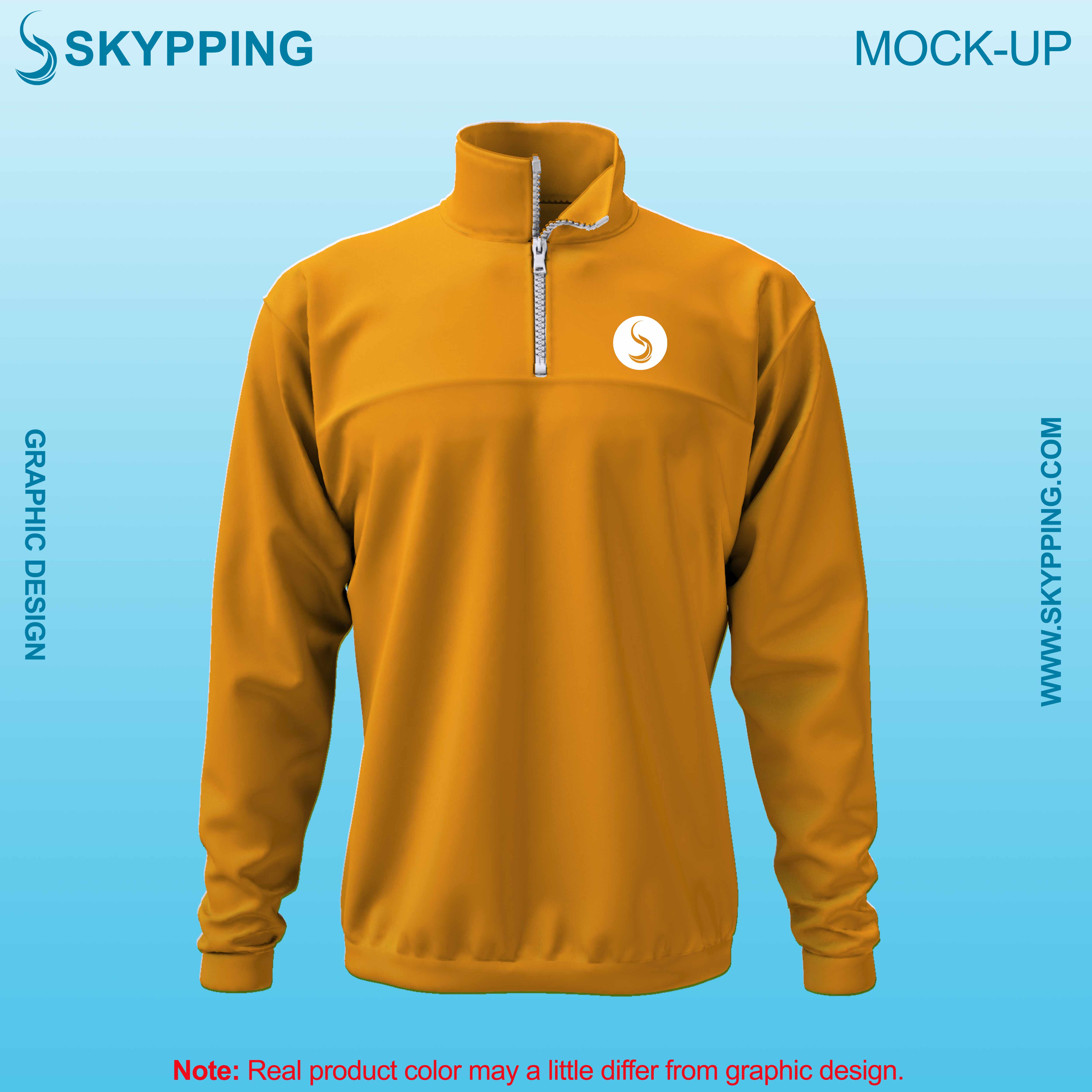 Toddle neck set-in style sleeve with quarter zip sweatshirt for men